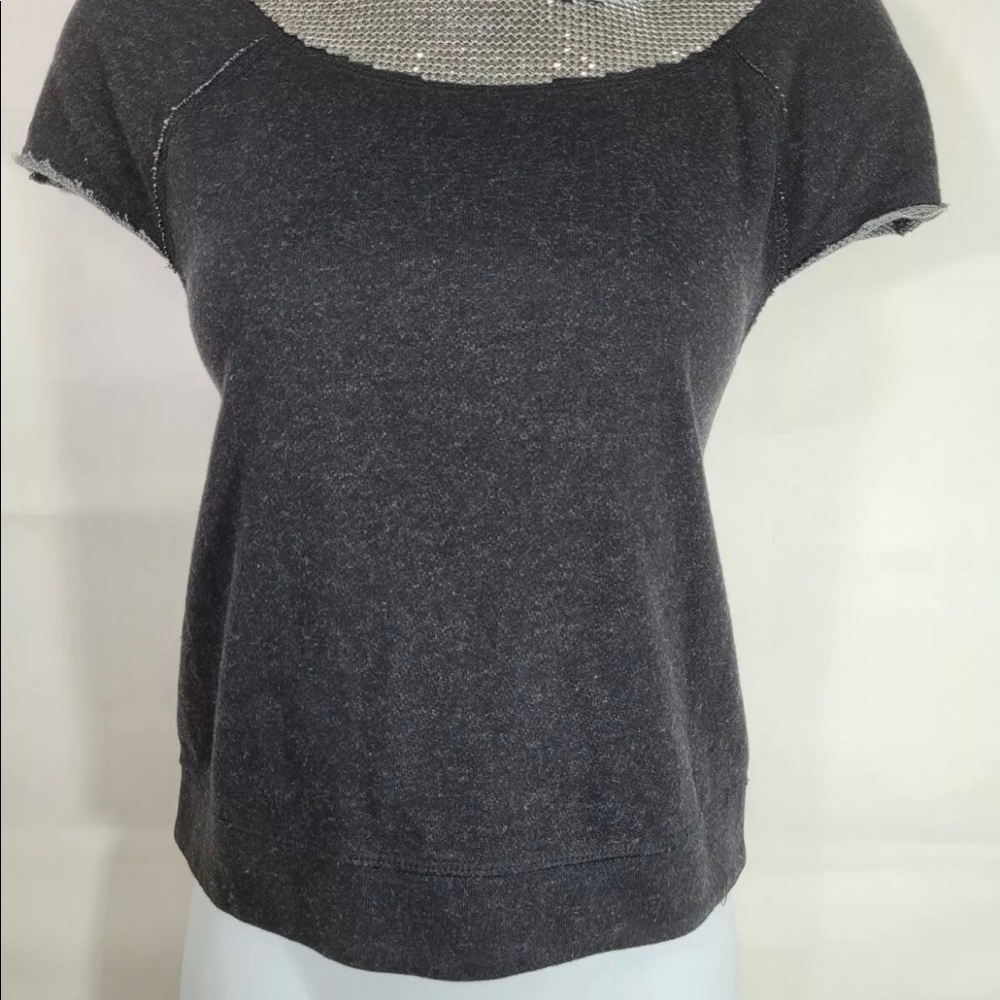 Alice+ Olivia bling rhinestone top dark grey black size XS - Picture 3 of 8